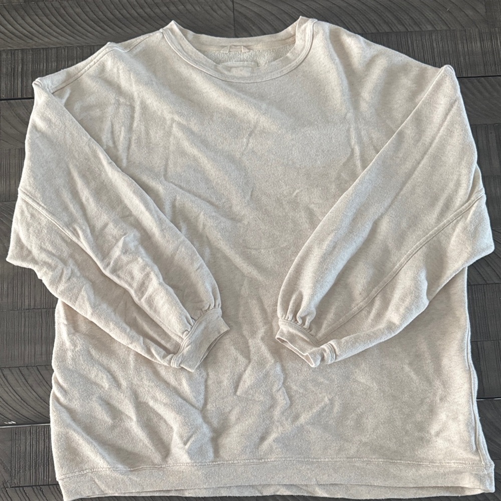 Aerie Cream Oversized Crewneck
